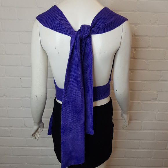 Free People Beach Orchid Convertible Tank Top Medium UK 12 Purple Knit Halter BN - Picture 4 of 10